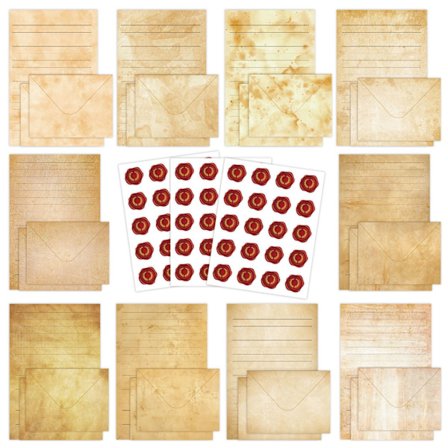 Vintage Letter Writing Set - 160 delar brevpapper och kuvert