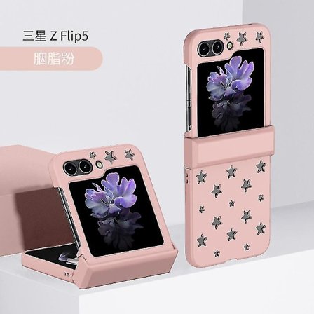 Z Flip 5-deksel, deksel kompatibel med Samsung Galaxy Z Flip 5 med hengselbeskyttelse og stjerneformet kjølehull
