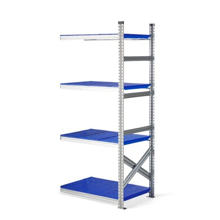 Regalsystem TRANSFORM, Anbaumodul, 1972 x 900 x 600 mm, Kunststoff blau