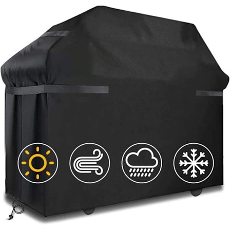Waterproof Windproof Ripstop Grill Cover with Straps Storage Bag 145x61x117cm