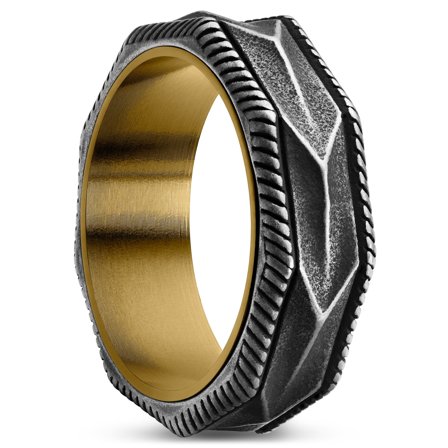 Pearce Punctum Vintage og Guldfarvet Ring til mænd - Stålringe