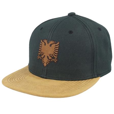 Iconic - Svart snapback Caps - Albania Eagle Patch Suede Black Snapback @ Hatstore