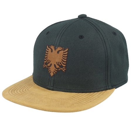 Iconic - Albania Eagle Patch Suede Black Snapback Snapback Black Cap - @ Hatstore