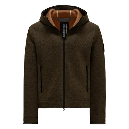 BomBoogie, Boiled Wool Jacket with Zip Brązowy, Mężczyzna, Rozmiar: S