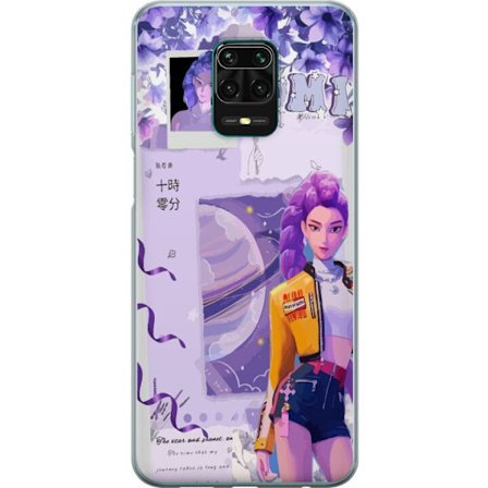 Kompatibelt Mobilskal till Xiaomi Xiaomi Redmi Note 9 Pro Kpop Demon Hunters Rumi Lila Planet Kosmisk Idol Stil Fantasy