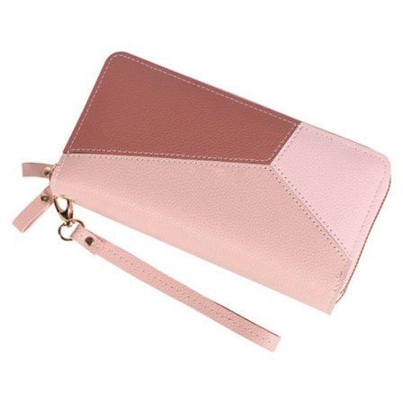 Plånbok - TD - Dubbel dragkedja - Stor kapacitet - Rosa - Praktisk