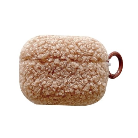 AirPods Pro 2 fodral i plyschstil med spänne - Brun