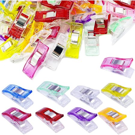 100 st Syklämmor Flerfärgade För Sömnad Hantverksklämmor Virkning Och Stickning Allround För Quiltning Bindklämmor Tygklämmor Pärmklämmor