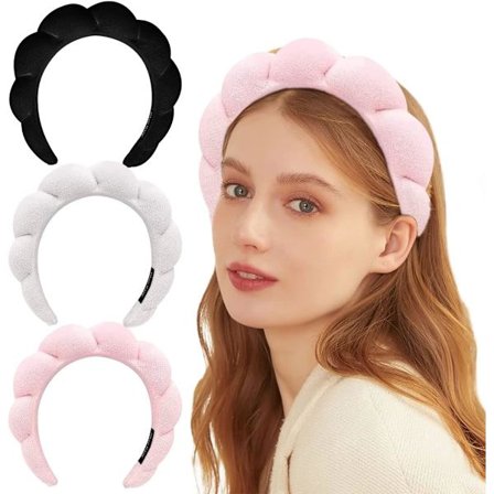 Hodebånd for kvinner, 3 stk. Hodebånd, Sminkehodeband, Hudpleie DXGHC
