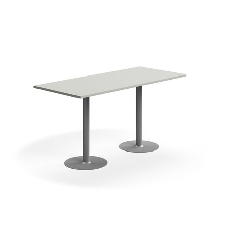 Bar table VERTICUS, 1800x800x900 mm, light grey/silver