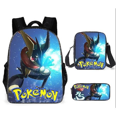 Pocket Pikachu 3-delat Set Skolväska Ryggsäck