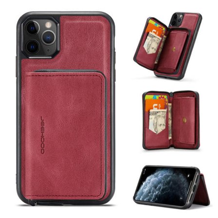 Avtagbart Plånboksfodral med Ställ för iPhone 11 Pro Röd