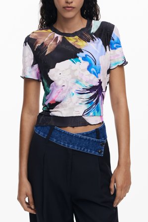 Desigual T-shirt Maniche Corte Donna Nero