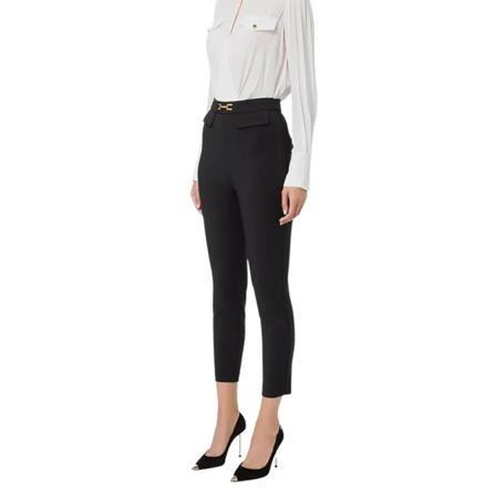 Elisabetta Franchi, Slim-fit Trousers Czarny, Kobieta, Rozmiar: M