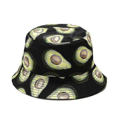 Unisex Vendbar Avocado Print Spand Hat Solhat Til Mænd Kvinder A