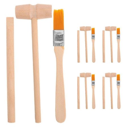 1 Sæt Udgravningsværktøj - Børns Arkæologi Udgravningssæt Pædagogisk Udgravningsværktøj med Hammer, Børste og Skovl til Børn Sten Udgravningslegetøj 