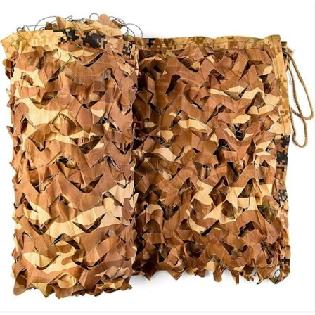 Rektangulær skygge sejl i farverigt mesh, camouflage design, 3x6 m