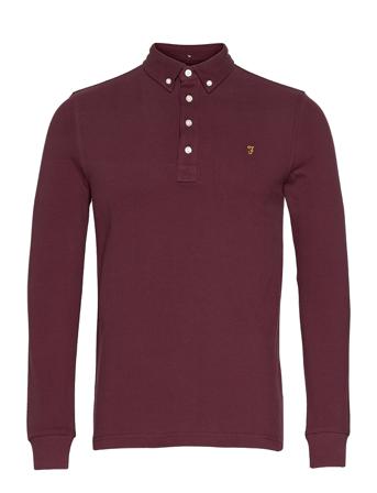 Ricky Long Sleeved Polo Shirt Purple Farah