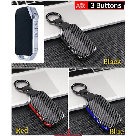 Kolfiber Bil Styling Fjärrkontroll Nyckel Fob Fodral Skyddsskal Fob för KIA Sportage R GT Stinger GT Sorento Ceed CD Cerato Forte 2018 2019