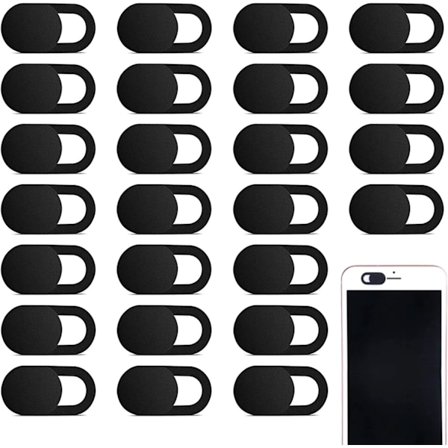 30 st Webcam Cover Slider för Sekretess, Kameraskydd, Telefonskydd för Kamera, 0.027in Tunn Design Web Kameraskydd Slide (Svart)