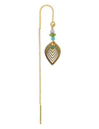 Daniela Accessories Jewellery Earrings Single Earring Green Nuni Copenhagen