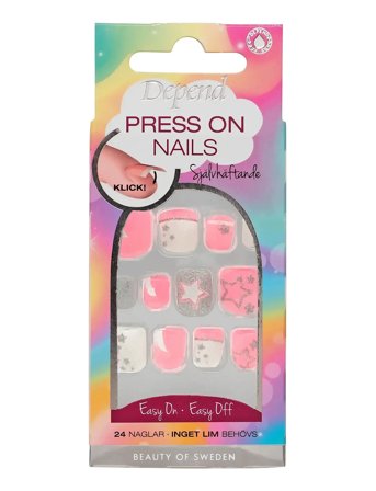 Depend Cosmetic Press On Nails Pink Star - Nude - ONE SIZE