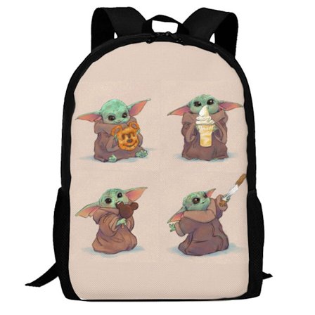 Baby Yoda -reppu, kannettavan tietokoneen reppu kevyt rento päiväreppu monitoiminen matkareppu