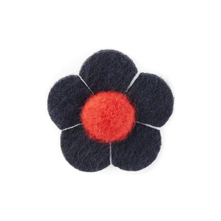 Reversnål med Marineblå & Rød Blomst til mænd - Reversnåle med blomster