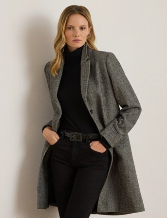 Lauren Ralph Lauren Herringbone Coat - Grey - 44