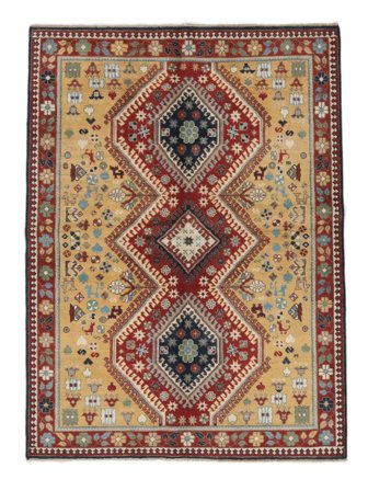 Kazak Fine Rug 152X206 Dark Red/Brown Wool, Afghanistan