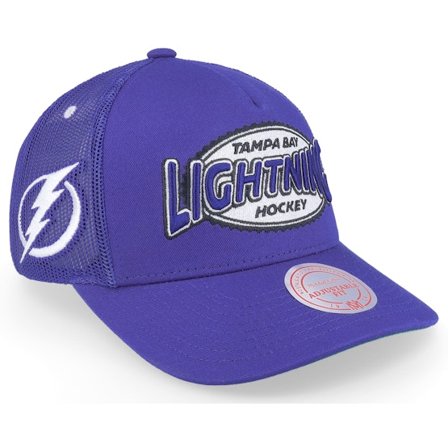 Mitchell & Ness - NHL Blå trucker Caps - Tampa Bay Lightning Team Seal Blue Trucker @ Hatstore