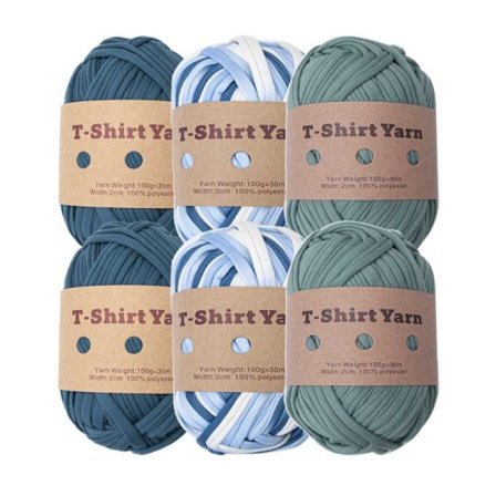 6 Rulla tjockt stickgarn, elastiskt tyg T-shirtgarn, spagettigarn för hand Gör-det-själv-väska Filt Kudde Virkning