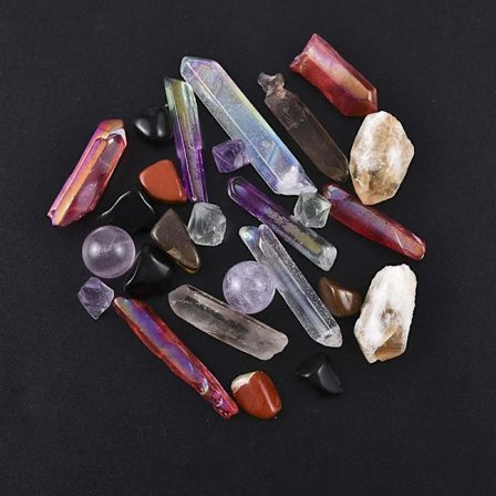 1 Parti Kvarts Kristallstenar Regnbåge Ängel Aura Punkt Sfär Rå Mineral Reiki Healing Stenar Energi Mineral Malmer Hantverk Hem