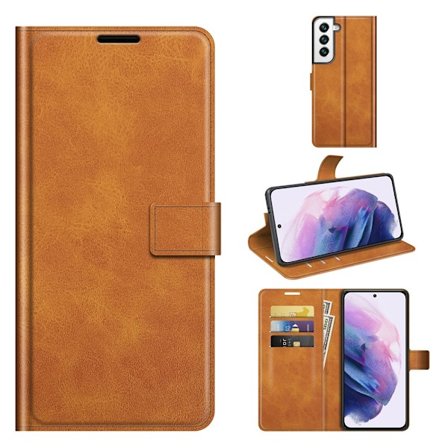 Leather Wallet Samsung Galaxy S22 Cognac