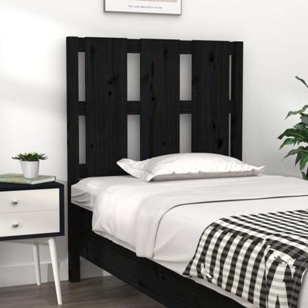 Vidaxl Sänggavel Svart 80,5x4x100 Cm Massiv Furu Svart