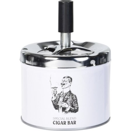 Askfat Snurr Pipor Dam Herr Metall Vit