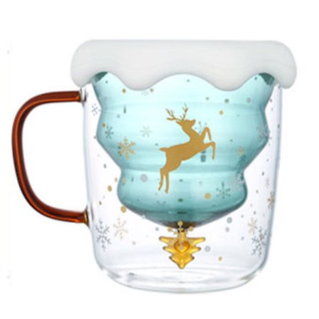 Høy borosilikat juletre, dobbeltglass vannkopp