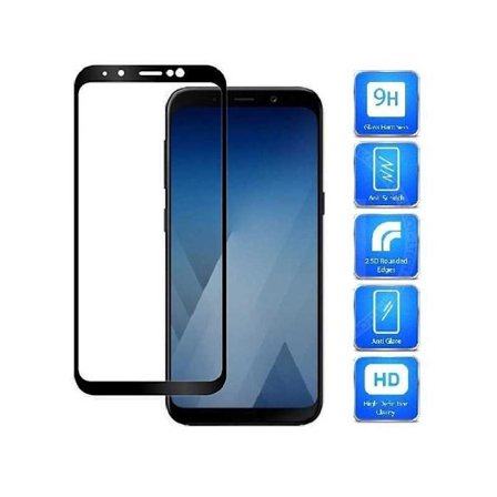 2-PACK Samsung A8 2018 karkaistu lasi 0,26 mm 2,5D 9H Fullframe