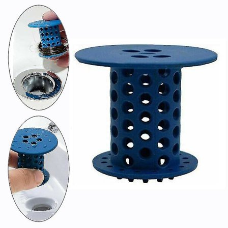 Hiustenloukku Suihkuputken Tulppa Pesualtaan Viemäri Suodatin Jätekeräin 1kpl sininen