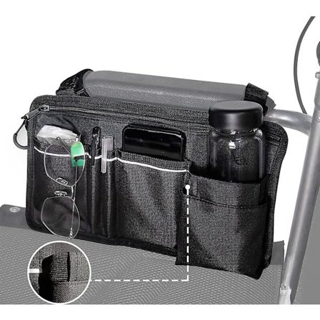 Rullestolspose med lommer - Universal vandtæt armlæn side B