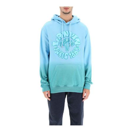 Lanvin Wave logo tie-dye hoodie , Blauw , Heren , Maat: S