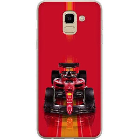 Yhteensopiva Puhelinkuori Samsung Samsung Galaxy J6 Ferrari Formula 1 -auto ikonisessa punaisessa muotoilussa urheilullisella tarkkuudella