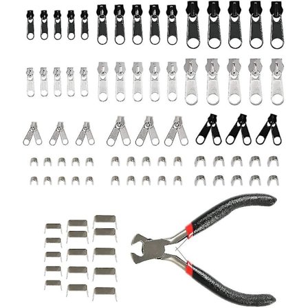 85 Delars Dragkedjereparationssats Dragkedjeersättningstillbehör Dragkedjeersättningstång T-x [db]