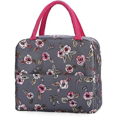 Återanvändbara lunchväskor isolerade kylväska dragkedja picknickväska lunchbehållare låda arbetsresematbehållare med frontficka för kvinnor och 