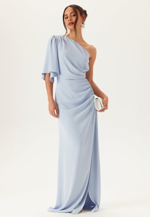 Bubbleroom Occasion-Ruched One Shoulder Gown-40