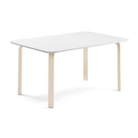 Table ELTON, 1400x800x640 mm, white laminate, birch