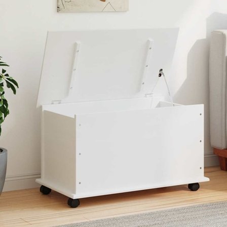 vidaXL Förvaringskista på hjul vit ALTA 73x39,5x43 cm massiv furu