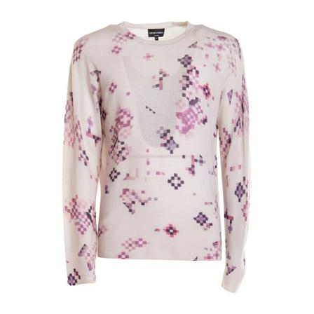 Emporio Armani Stickat rosa, Herr Tröjor, Herr, Storlek: M