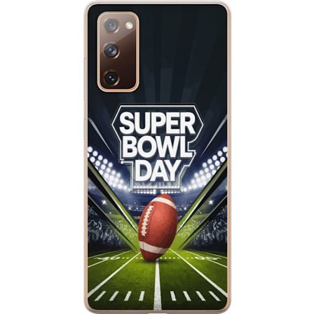 Yhteensopiva Puhelinkuori Samsung Galaxy S20 FE Super Bowl Day juliste, jossa amerikkalainen jalkapallo valaistuksella varustetulla areenalla dramaatt