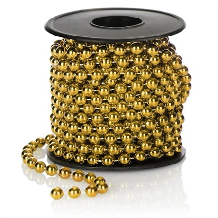 Guld Farvet 30m Perle Girland til Juletræet - Juletr